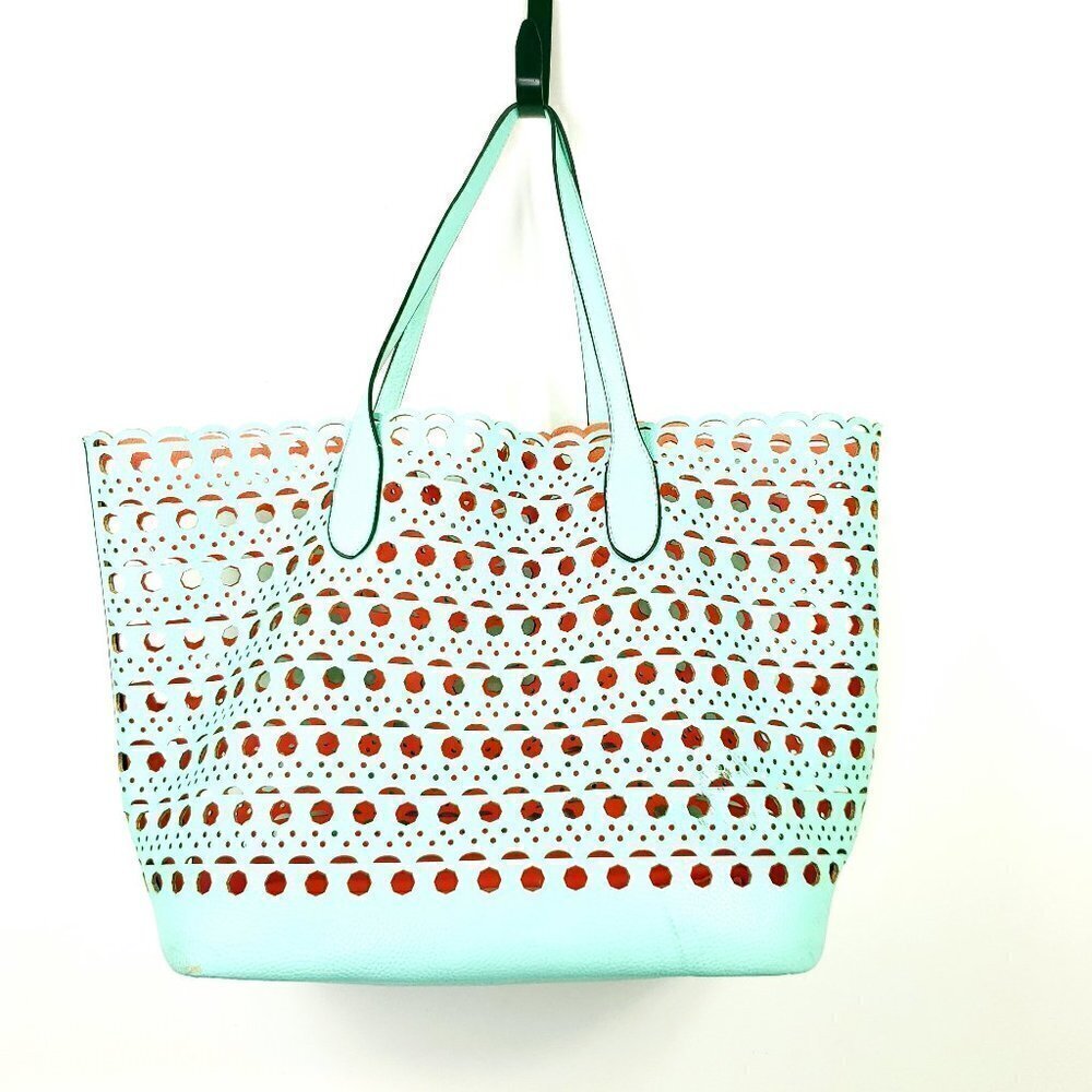 No Brand large tote teal/peach dual color vented - Picture 5 of 8